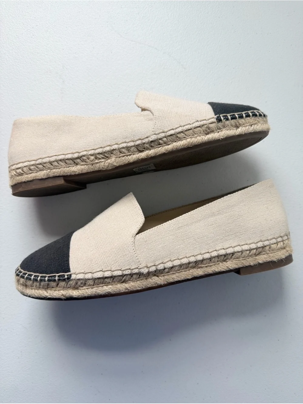 Sole Society Samyrah Espadrille Slip On Flats  Oatmeal Black Size 8